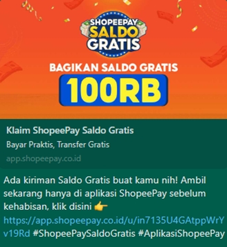 Klaim ShopeePay Saldo Gratis