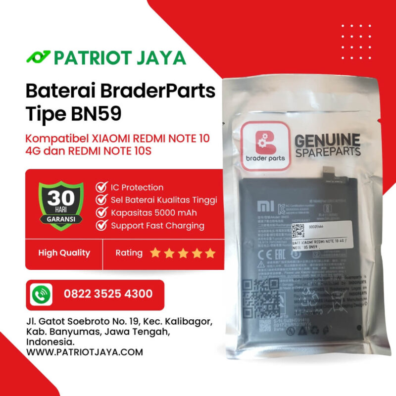 Baterai BN59 Xiaomi Redmi Note 10S 4G Original BraderParts