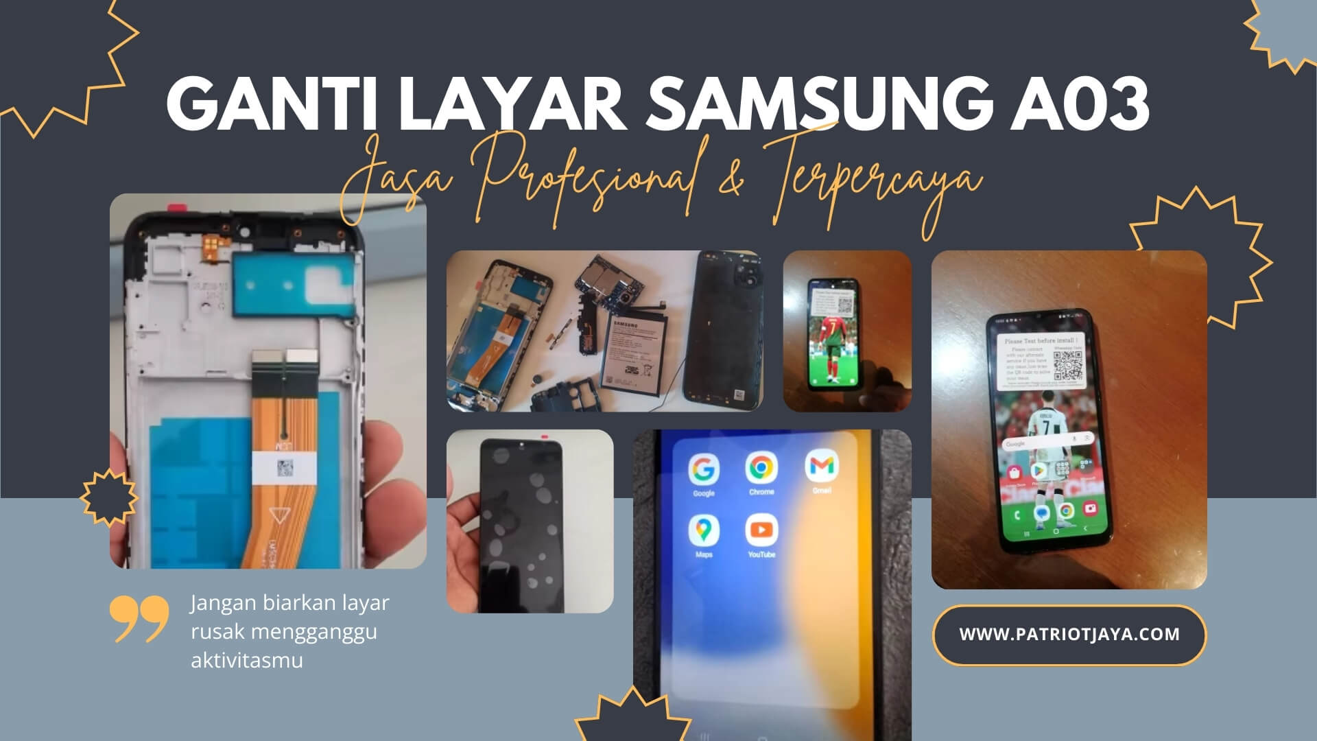 Jasa Ganti LCD Samsung Galaxy A03 Terpercaya