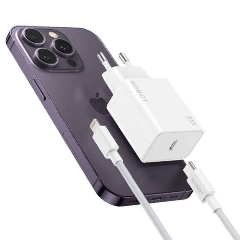 Charger Robot RT-F6 20W Type-C to Lightning Built-in usb-c to lightning cable