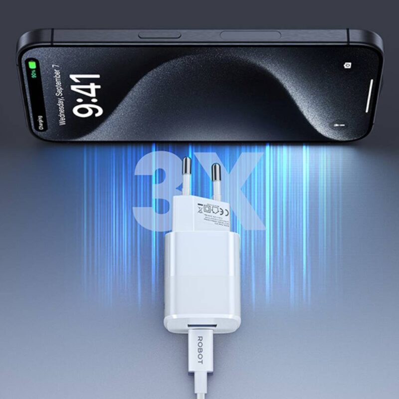 Charger Robot RT-F7 2Port USB-A & Type-C 20W Pengisian 3X lebih cepat