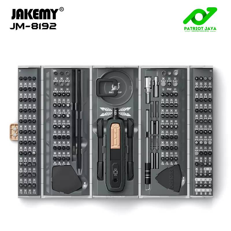 Jakemy JM-8192 Obeng Set Handphone iPhone Laptop Otomotif 180 in 1 Toolbox Magnetic